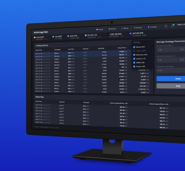 Cryptocurrency arbitrage bot