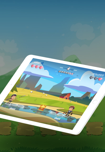 The screenshot of UI of Duels app on a tablet