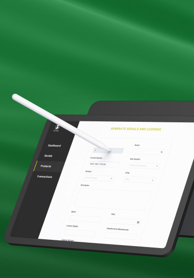 The screenshot of UI of Blockverify on a tablet