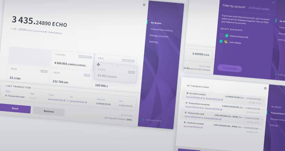 Filters list and transaction history whithin Blip wallet