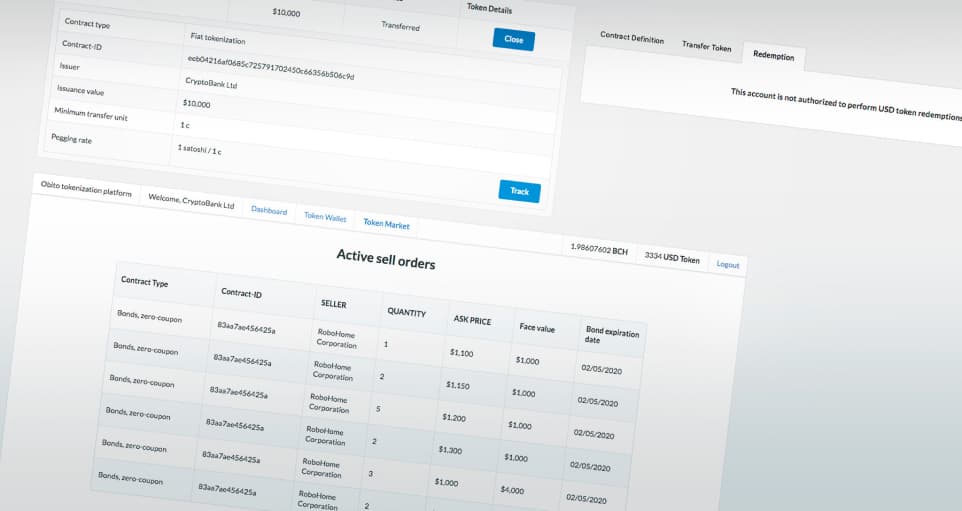 Dashboard of selling orders, and transaction details of Obito application