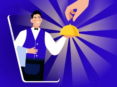 A service request through a mobile concierge app