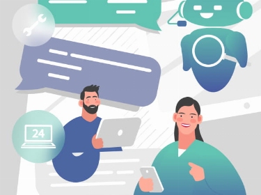 People requesting help from a chatbot